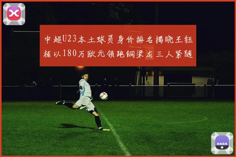 中超U23本土球员身价排名揭晓王钰栋以180万欧元领跑铜梁龙三人紧随其后